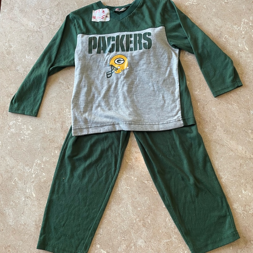 Green Bay Packers!  Nike Green and Gray Kids Pajama Set